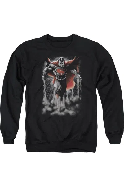 Gildan Superman Above The Clouds Adult Crewneck Sweatshirt In Black