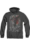 Gildan Superman Above The Clouds Adult Heather Hoodie / Hooded Sweatshirt In Black