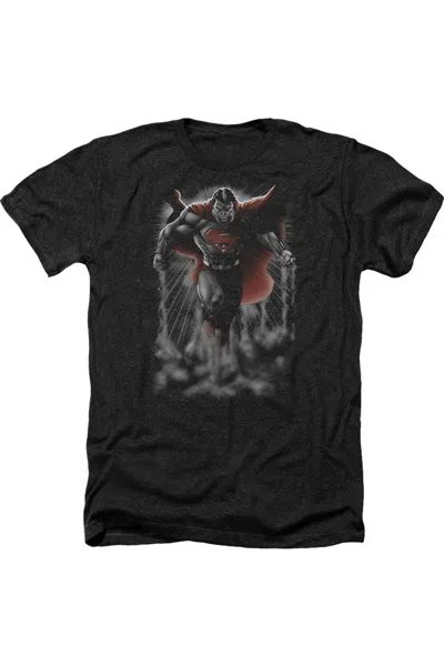 Gildan Superman Above The Clouds Adult Heather Tee / T-shirt In Black
