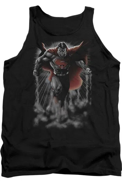 Gildan Superman Above The Clouds Adult Tank Top In Black