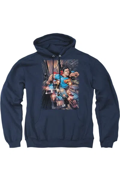Gildan Superman Action Comics #1 Adult Pull Over Hoodie / Hooded Sweatshirt In Blue