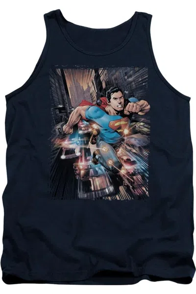 Gildan Superman Action Comics #1 Adult Tank Top In Blue
