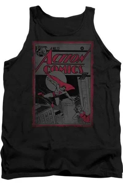 Gildan Superman Action Comics 23 Adult Tank Top In Black