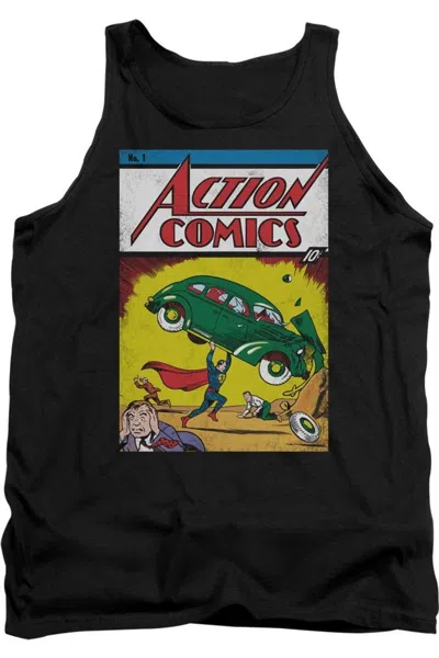 Gildan Superman Action No. 1 Adult Tank Top In Blue