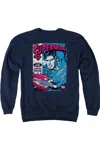 Gildan Superman Action Packed Adult Crewneck Sweatshirt In Blue