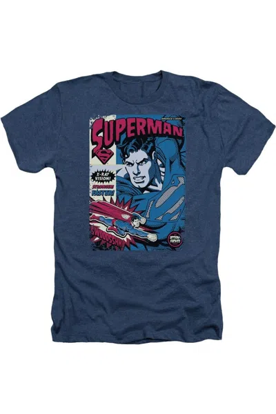 Gildan Superman Action Packed Adult Heather Tee / T-shirt In Blue