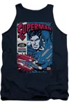 Gildan Superman Action Packed Adult Tank Top In Blue