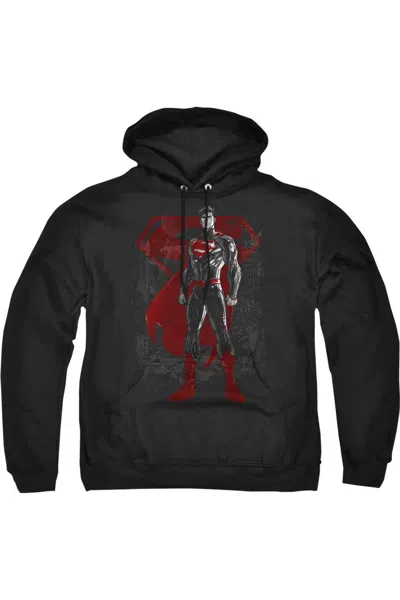 Gildan Superman Aftermath Adult Pull Over Hoodie / Hooded Sweatshirt In Black