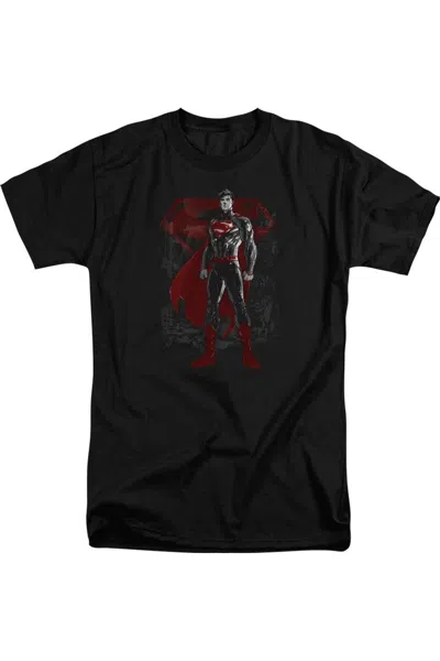 Gildan Superman Aftermath Short Sleeve Adult Tall Tee / T-shirt In Black