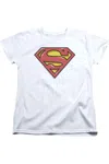 Gildan Superman Airbrush Shield Short Sleeve Women´s Tee / T-shirt In White