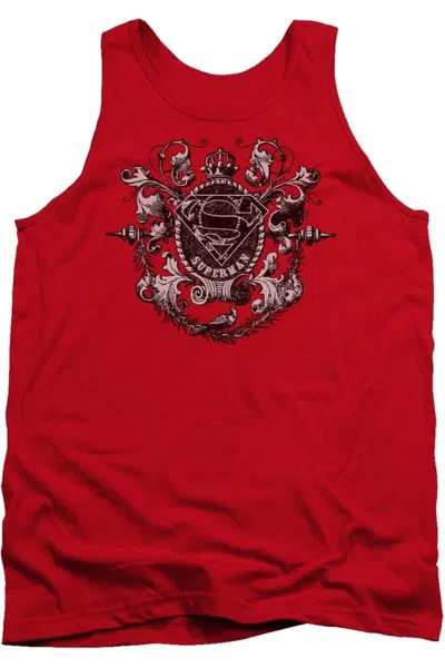 Gildan Superman All Hail Superman Adult Tank Top In Red