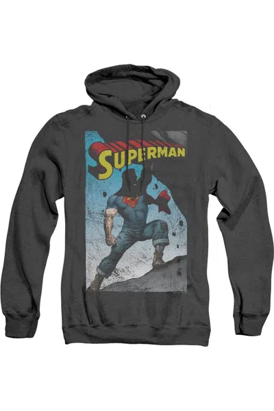 Gildan Superman Alternate Adult Heather Hoodie / Hooded Sweatshirt In Black