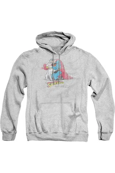 Gildan Superman And His Dog Adult Pull Over Hoodie / Hooded Sweatshirt In Multi
