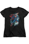 Gildan Superman Annual #1 Cover Short Sleeve Womens Tee / T-shirt In Black