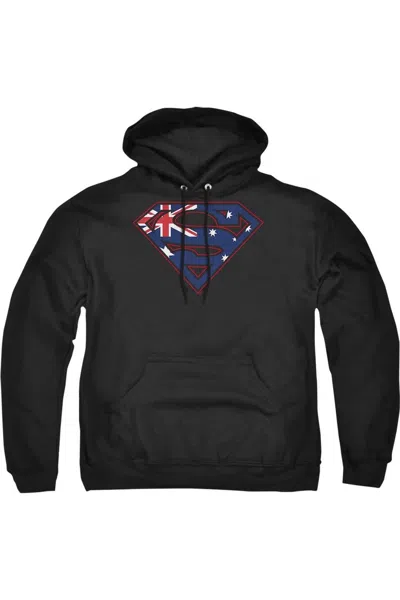 Gildan Superman Australian Shield Adult Pull Over Hoodie / Hooded Sweatshirt In Black