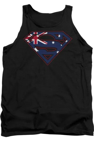 Gildan Superman Australian Shield Adult Tank Top In Black