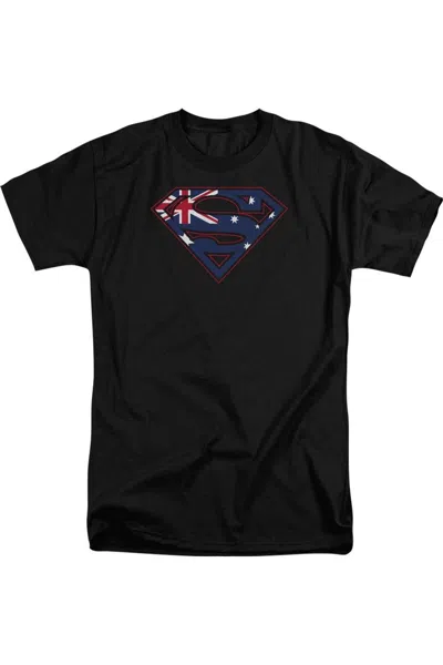 Gildan Superman Australian Shield Short Sleeve Adult Tall Tee / T-shirt In Black