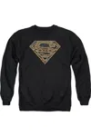 Gildan Superman Aztec Shield Adult Crewneck Sweatshirt In Black
