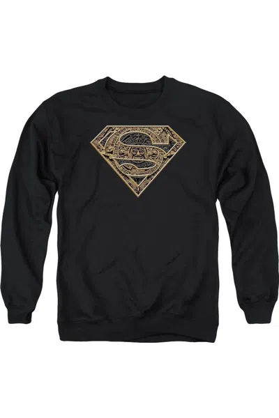 Gildan Superman Aztec Shield Adult Crewneck Sweatshirt In Black