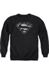 Gildan Superman Barbed Wire Adult Crewneck Sweatshirt In Black