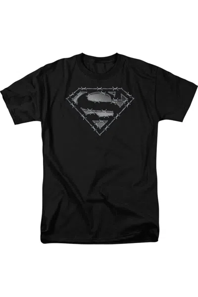 Gildan Superman Barbed Wire Short Sleeve Adult Tee / T-shirt In Black