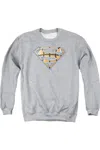 Gildan Superman Basketball Shield Adult Crewneck Sweatshirt In Multi
