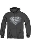 Gildan Superman Biker Metal Adult Heather Hoodie / Hooded Sweatshirt In Black