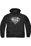 Gildan Superman Biker Metal Adult Pull Over Hoodie / Hooded Sweatshirt In Black