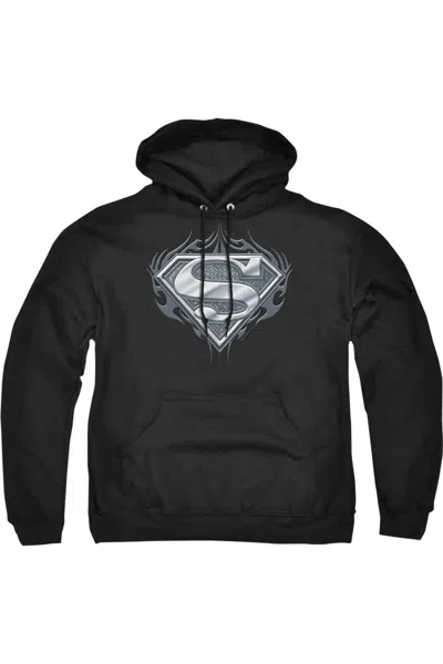 Gildan Superman Biker Metal Adult Pull Over Hoodie / Hooded Sweatshirt In Black