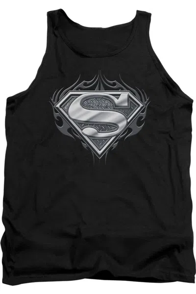 Gildan Superman Biker Metal Adult Tank Top In Black