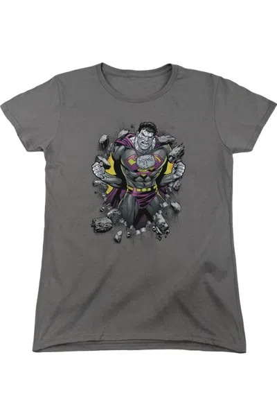 Gildan Superman Bizzaro Breakthrough Short Sleeve Womens Tee / T-shirt In Pink