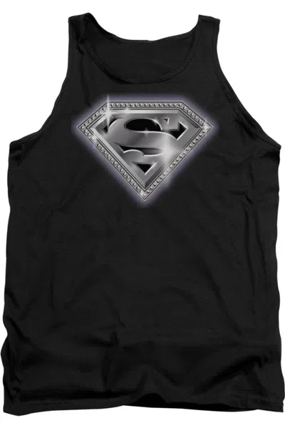 Gildan Superman Bling Shield Adult Tank Top In Black