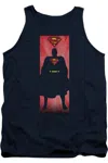 Gildan Superman Block Adult Tank Top In Blue