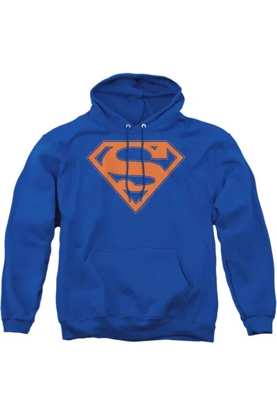 Gildan Superman Blue & Orange Shield Adult Pull Over Hoodie / Hooded Sweatshirt