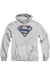 Gildan Superman Blue & Orange Shield Adult Pull Over Hoodie / Hooded Sweatshirt In Multi