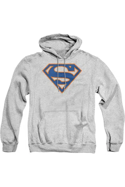 Gildan Superman Blue & Orange Shield Adult Pull Over Hoodie / Hooded Sweatshirt In Multi