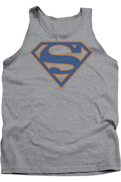 Gildan Superman Blue & Orange Shield Adult Tank Top In Multi