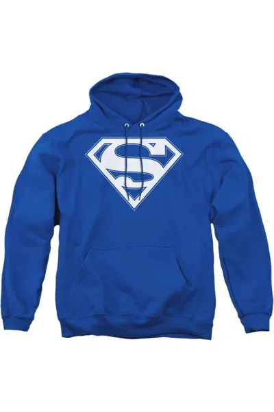 Gildan Superman Blue & White Shield Adult Pull Over Hoodie / Hooded Sweatshirt
