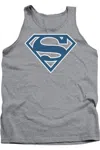 Gildan Superman Blue & White Shield Adult Tank Top In Multi