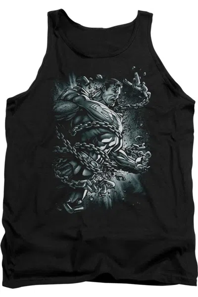 Gildan Superman Break Free Adult Tank Top In Black