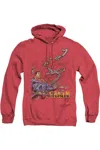 Gildan Superman Breaking Chains Adult Heather Hoodie / Hooded Sweatshirt In Red