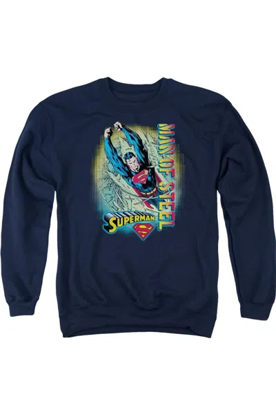 Gildan Superman Breakthrough Adult Crewneck Sweatshirt In Blue