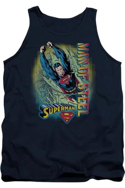Gildan Superman Breakthrough Adult Tank Top In Blue