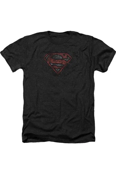 Gildan Superman Brick S Adult Heather Tee / T-shirt In Black