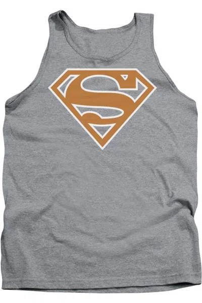 Gildan Superman Burnt Orange & White Shield Adult Tank Top In Multi
