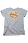 Gildan Superman Burnt Orange & White Shield Short Sleeve Womens T-shirt In Multi