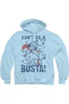 Gildan Superman Busta Adult Pull Over Hoodie / Hooded Sweatshirt In Blue