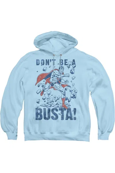 Gildan Superman Busta Adult Pull Over Hoodie / Hooded Sweatshirt In Blue