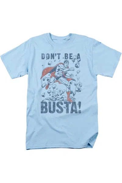 Gildan Superman Busta Short Sleeve Adult Tee / T-shirt In Blue