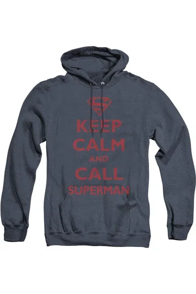 Gildan Superman Call Superman Adult Heather Hoodie / Hooded Sweatshirt In Blue